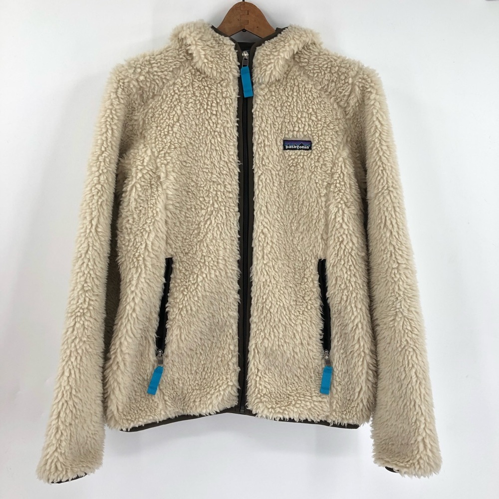 RARE Patagonia XS Retro X Cardigan High Pile Fleece Hooded Jacket ivory 0529 - Picture 1 of 12